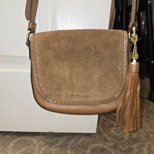 Michael Kors Brown Suede & Leather Crossbody Bag